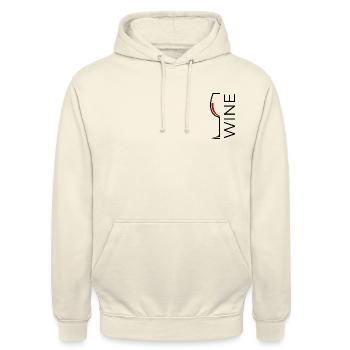 Verre à vin rouge - Sweat-shirt à capuche unisexe - vanille - Devant - Alina (178cm) & Michal (187cm)