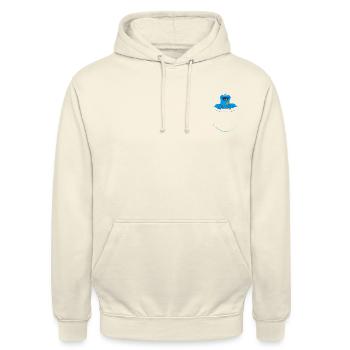 Sesamstraße Krümelmonster Brust - Unisex Hoodie - Vanille-Milchshake - Vorne - Alina (178cm) & Michal (187cm)