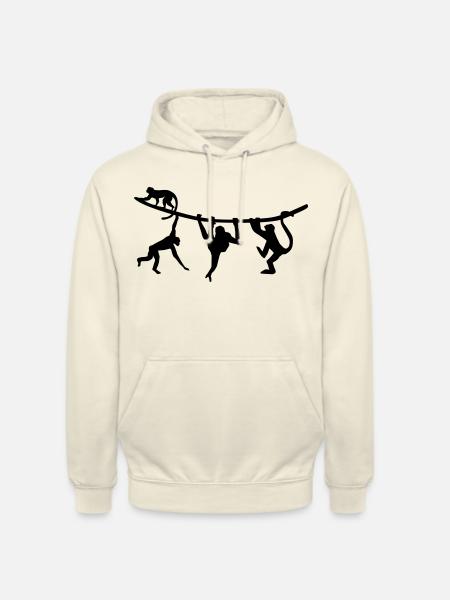 climbing monkeys - monkey - Unisex Hoodie - vanilla