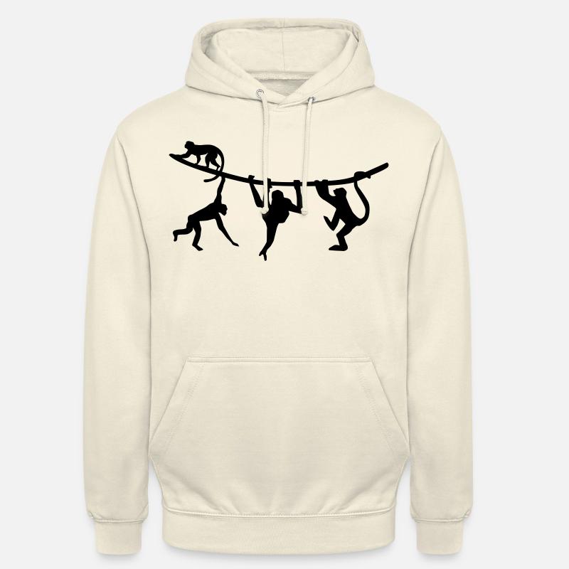 Affen beim Klettern - Unisex Hoodie - Vanille-Milchshake