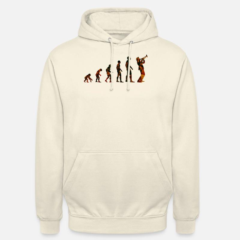 Evolution des trompetenspielers Jazz - Unisex Hoodie - Vanille-Milchshake