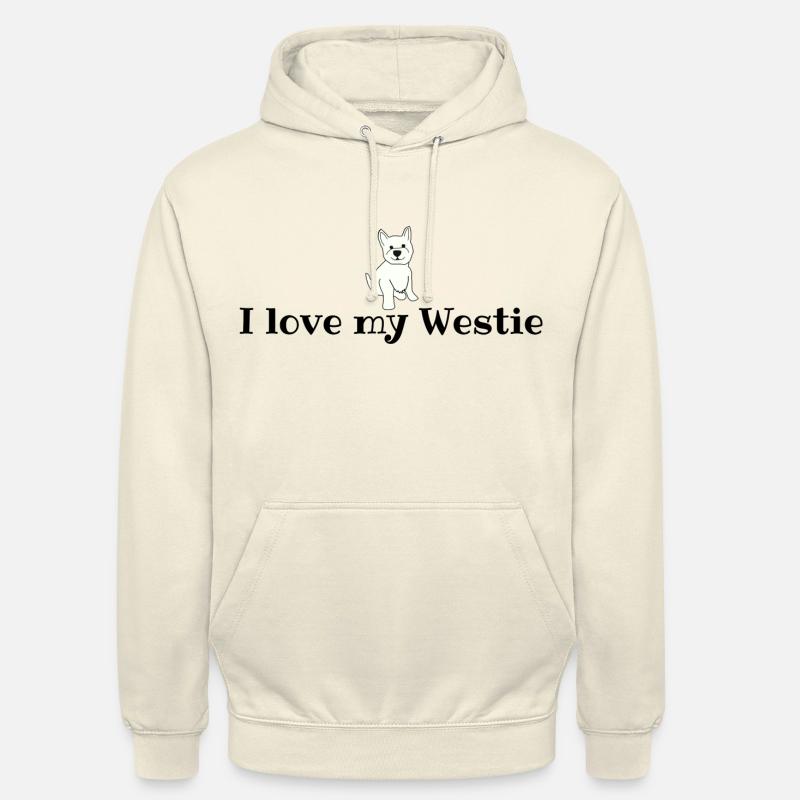 J’aime mon Westie - Sweat-shirt à capuche unisexe - vanille