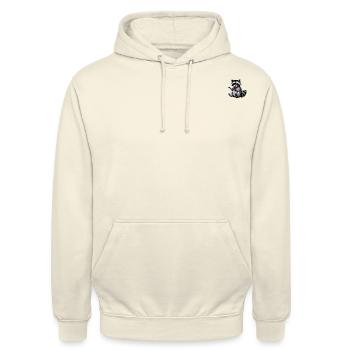 Waschbär bestickter Faden - Unisex Hoodie - Vanille-Milchshake - Vorne - Alina (178cm) & Michal (187cm)