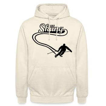 Skifahrer Ski Alpin Skigebiet resort ski - Unisex Hoodie - Vanille-Milchshake - Vorne - Alina (178cm) & Michal (187cm)