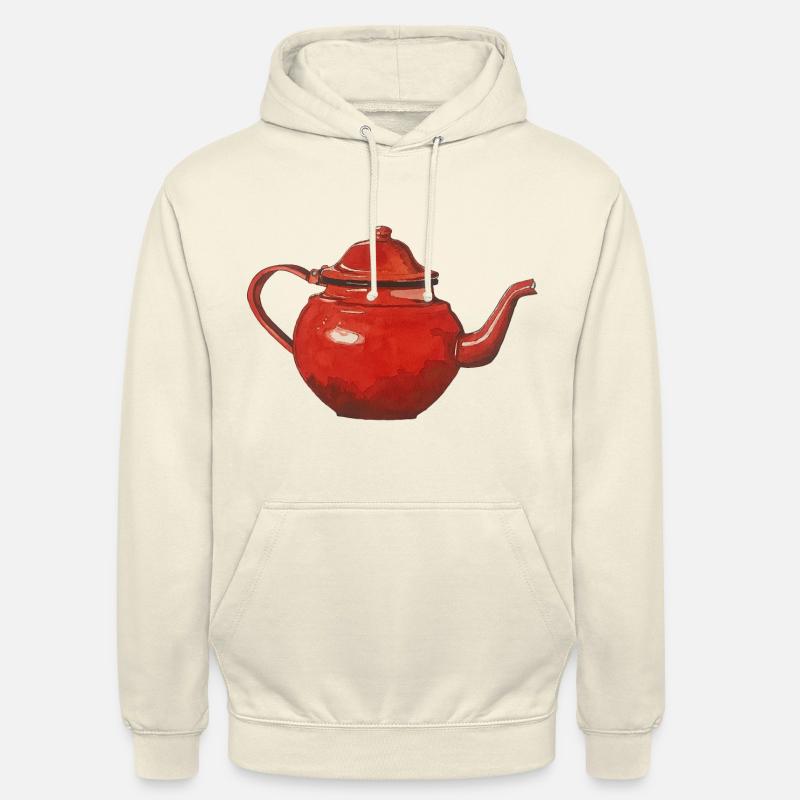 Théière rouge Cafetière émaillée - Sweat-shirt à capuche unisexe - vanille