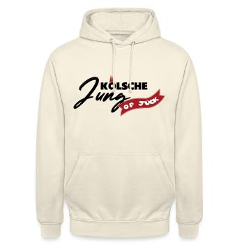 Kölsche Jung op Jück - Unisex Hoodie - Vanille-Milchshake - Vorne - Alina (178cm) & Michal (187cm)
