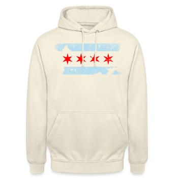 Chicago Illinois - Unisex Hoodie - Vanille-Milchshake - Vorne - Alina (178cm) & Michal (187cm)
