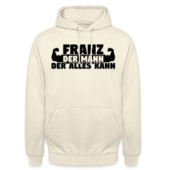 Der Mann Der Alles kann Franz - Unisex Hoodie - Vanille-Milchshake - Vorne - Alina (178cm) & Michal (187cm)