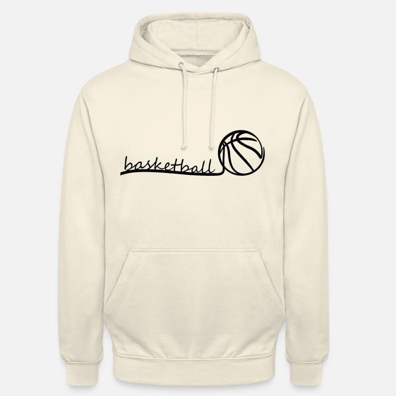 Lettrage de basket-ball au trait - Sweat-shirt à capuche unisexe - vanille
