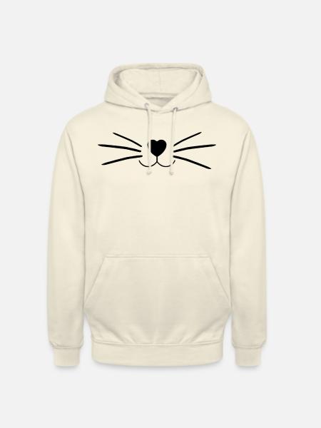 Chat moustache - Sweat-shirt à capuche unisexe - vanille