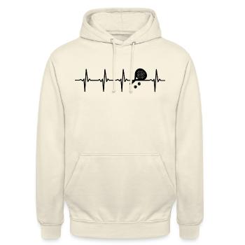 Padel Herzschlag - Unisex Hoodie - Vanille-Milchshake - Vorne - Alina (178cm) & Michal (187cm)