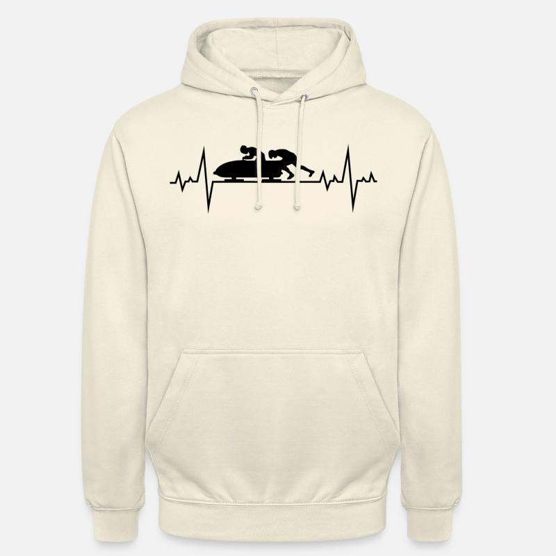 Bobsleigh Bobsled Racing Bobsleighing Heartbeat - Sweat-shirt à capuche unisexe - vanille