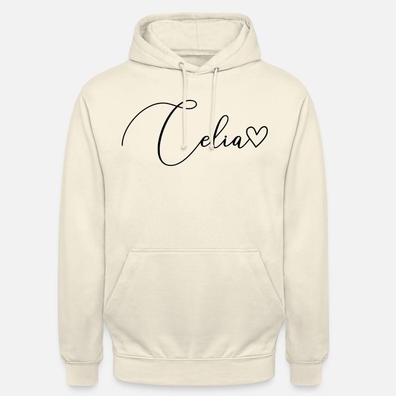 Celia Nom Prénom Fille - Sweat-shirt à capuche unisexe - vanille