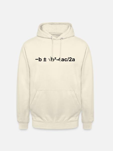 Neliöyhtälön matematiikan kaava - Unisex-huppari - vaniljapirtelö