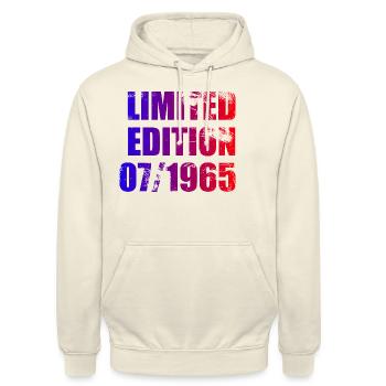60e anniversaire Edition limitée 07/1965 - Sweat-shirt à capuche unisexe - vanille - Devant - Alina (178cm) & Michal (187cm)