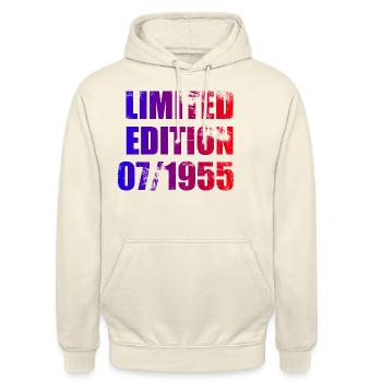 70e anniversaire Edition limitée 07/1955 - Sweat-shirt à capuche unisexe - vanille - Devant - Alina (178cm) & Michal (187cm)