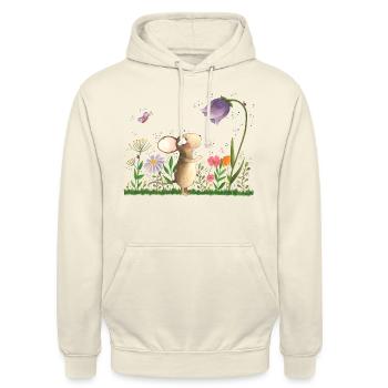 Mäuschen - Unisex Hoodie - Vanille-Milchshake - Vorne - Alina (178cm) & Michal (187cm)