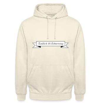 Endlich 18 - Unisex Hoodie - Vanille-Milchshake - Vorne - Alina (178cm) & Michal (187cm)
