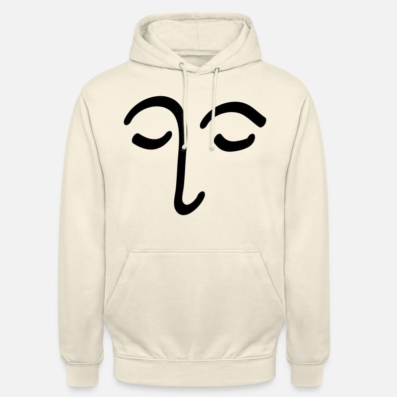 Visage Dessin Tête Oeil Cadeau - Sweat-shirt à capuche unisexe - vanille