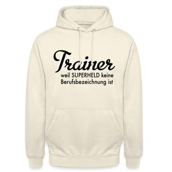 Trainer - Unisex Hoodie - Vanille-Milchshake - Vorne - Alina (178cm) & Michal (187cm)