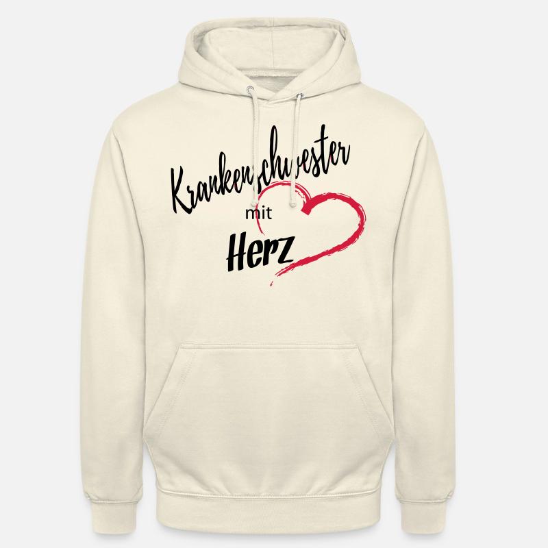 Krankenschwester mit Herz 2c - Sweat-shirt à capuche unisexe - vanille
