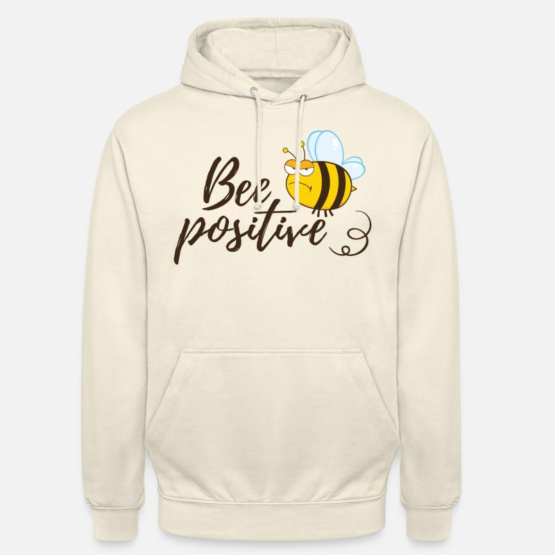 Drôle d’abeille disant abeille positive - Sweat-shirt à capuche unisexe - vanille