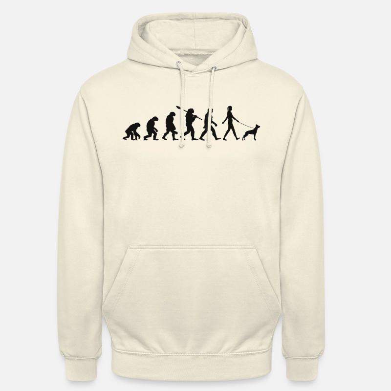 Evolution Lustiger Belgischer Schäferhund Malinois - Unisex Hoodie - Vanille-Milchshake