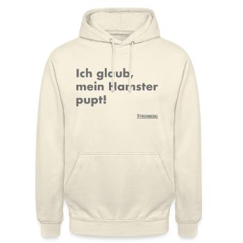 Stromberg Zitat Ich Glaub, Mein Hamster Pupt! - Unisex Hoodie - Vanille-Milchshake - Vorne - Alina (178cm) & Michal (187cm)