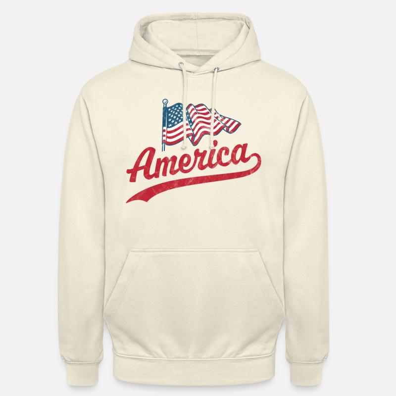 Drapeau de l’Amérique - Sweat-shirt à capuche unisexe - vanille