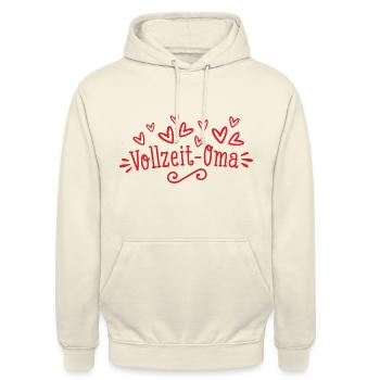 Vollzeit-Oma - Unisex Hoodie - Vanille-Milchshake - Vorne - Alina (178cm) & Michal (187cm)