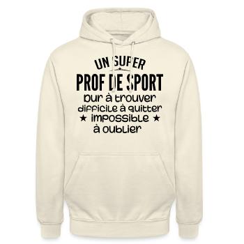 Un Super Prof de Sport Cadeau Prof de Sport - Sweat-shirt à capuche unisexe - vanille - Devant - Alina (178cm) & Michal (187cm)
