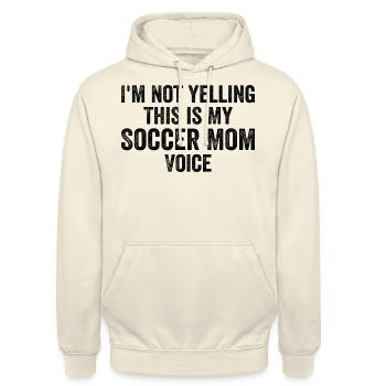 Funny Soccer Mom Voice - Sweat-shirt à capuche unisexe - vanille - Devant - Alina (178cm) & Michal (187cm)