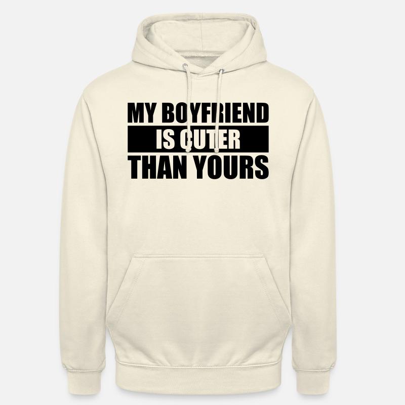 mon copain est plus mignon que le vôtre - Sweat-shirt à capuche unisexe - vanille