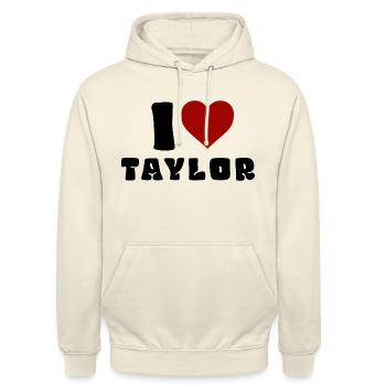 I LOVE TAYLOR - Unisex Hoodie - vanilla - Front - Alina (178cm) & Michal (187cm)