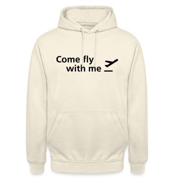 Come fly with me - Unisex Hoodie - Vanille-Milchshake - Vorne - Alina (178cm) & Michal (187cm)