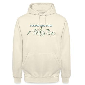 Draussen Zuhause - Unisex Hoodie - Vanille-Milchshake - Vorne - Alina (178cm) & Michal (187cm)