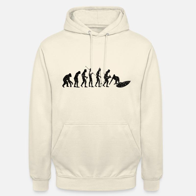Surfer Evolution Surfing Surfboard Surfboard - Unisex Hoodie - vanilla