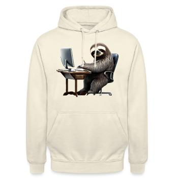 Büro Faultier - Unisex Hoodie - Vanille-Milchshake - Vorne - Alina (178cm) & Michal (187cm)