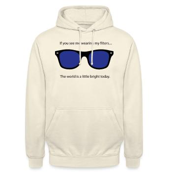 Blue filter design - Unisex Hoodie - vanilla - Front - Alina (178cm) & Michal (187cm)