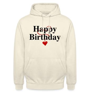 Anniversaire, Joyeux anniversaire, Félicitations, Voeux - Sweat-shirt à capuche unisexe - vanille - Devant - Alina (178cm) & Michal (187cm)