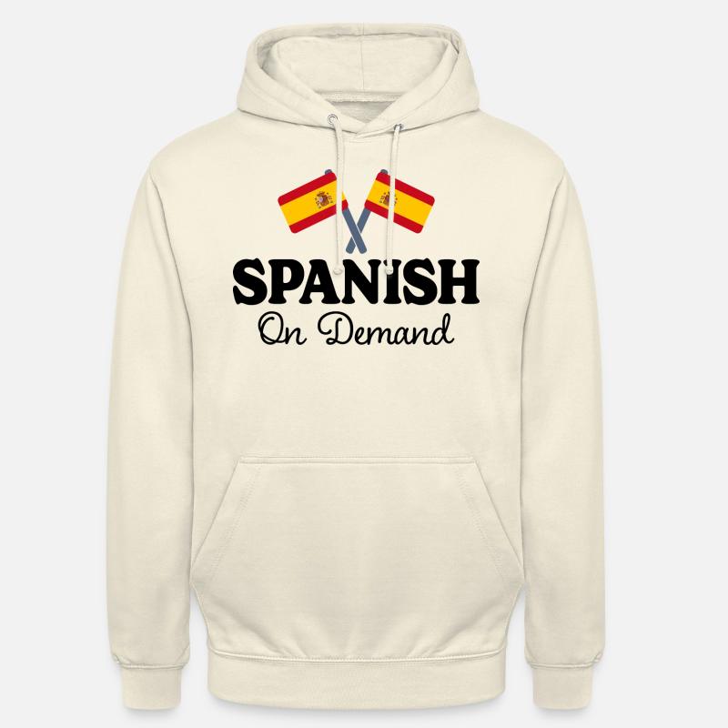 Espagnol Sur Demande Interprète Espagnol - Sweat-shirt à capuche unisexe - vanille