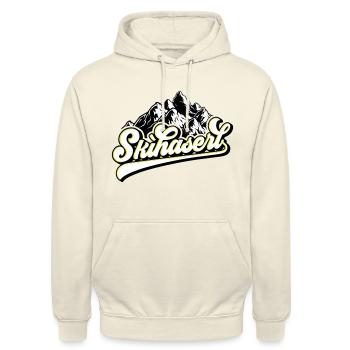Les couleurs peuvent être modifiées | Skihaserl - Sweat-shirt à capuche unisexe - vanille - Devant - Alina (178cm) & Michal (187cm)