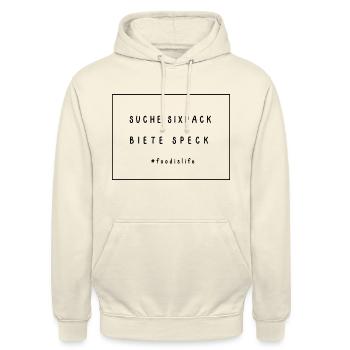Geschenk für Sportmuffel - Unisex Hoodie - Vanille-Milchshake - Vorne - Alina (178cm) & Michal (187cm)