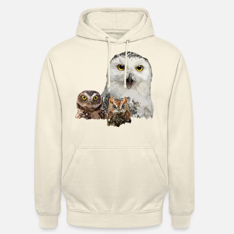 ugle, ugle og ugle - Unisex-hettegenser - vanilje-milkshake