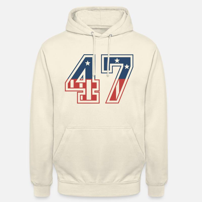Numéro 47 États-Unis - Sweat-shirt à capuche unisexe - vanille