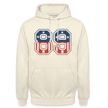 Number 89 USA - Unisex Hoodie - vanilla - Front - Alina (178cm) & Michal (187cm)