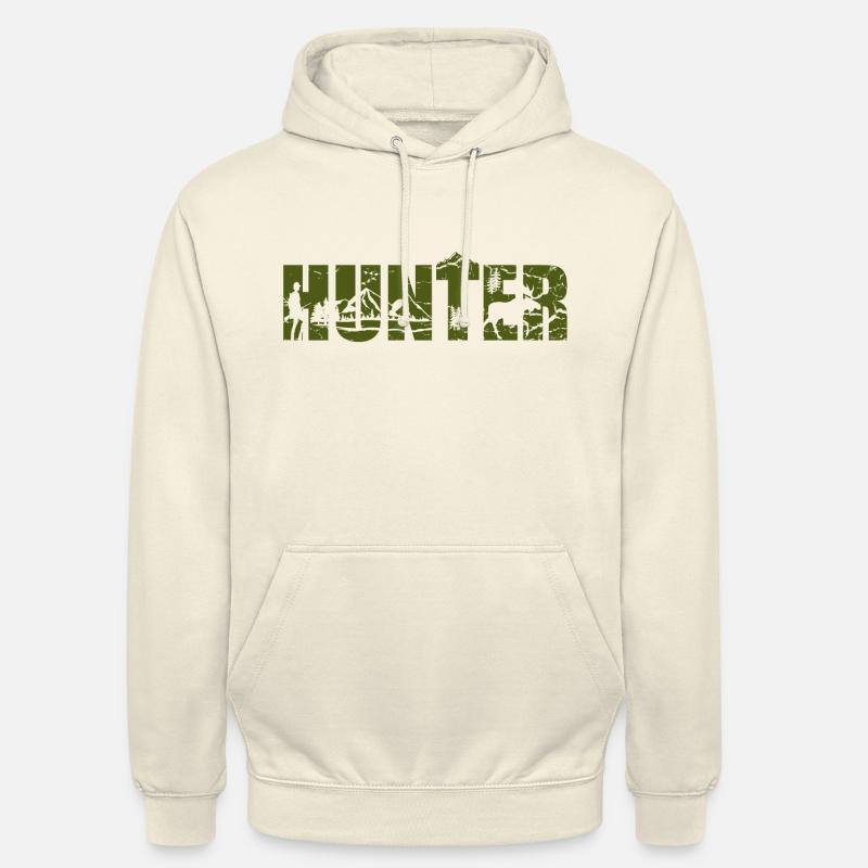 silhouette de chasseur - Sweat-shirt à capuche unisexe - vanille