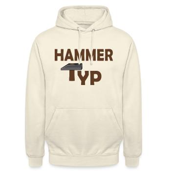 HAMMER TYP - Unisex Hoodie - Vanille-Milchshake - Vorne - Alina (178cm) & Michal (187cm)