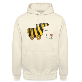 Janosch Tigerente Mit Blume - Unisex Hoodie - Vanille-Milchshake - Vorne - Alina (178cm) & Michal (187cm)