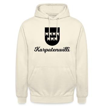 Karpatenwilli - Unisex Hoodie - Vanille-Milchshake - Vorne - Alina (178cm) & Michal (187cm)